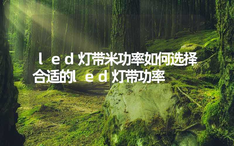 led灯带米功率如何选择合适的led灯带功率