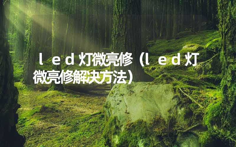 led灯微亮修（led灯微亮修解决方法）